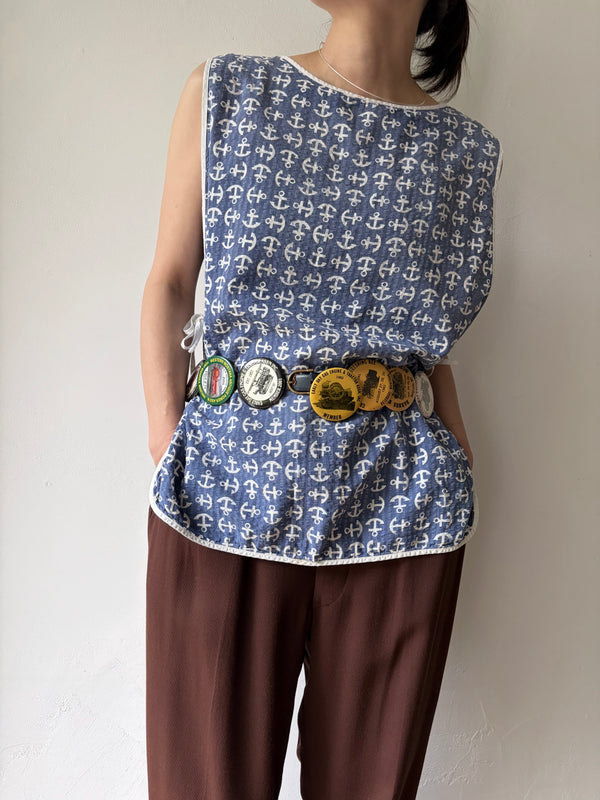 60's-70's Anchor Motif Blouse