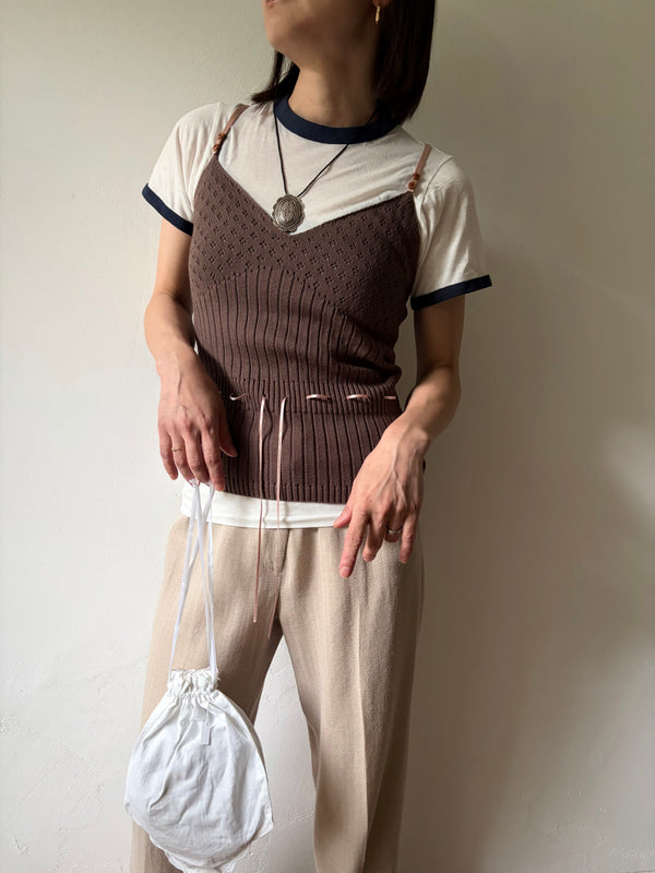 Brown Knit Top.