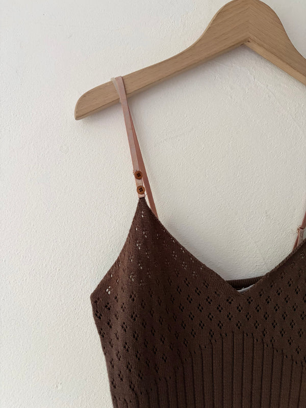 Brown Knit Top.