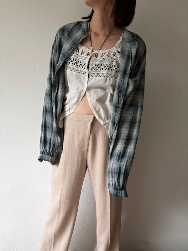 90's Checked Blouse.