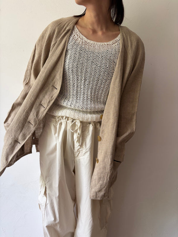 White Ramie Cotton Top