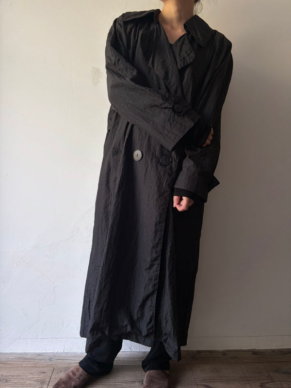 80's-90's Nylon Black Coat