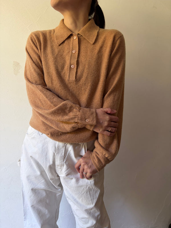 90's 2ply CASHMERE Polo Knit