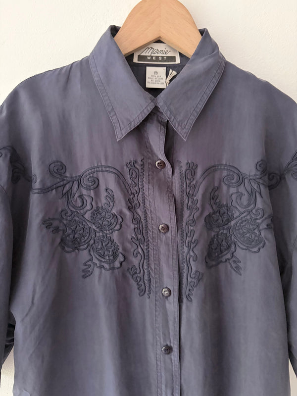 Silk Embroidered Blouse.