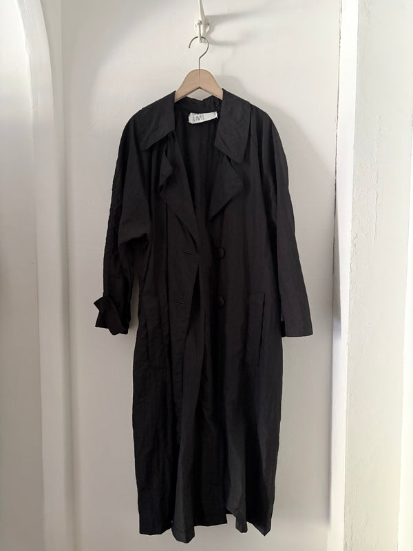 80's-90's Nylon Black Coat