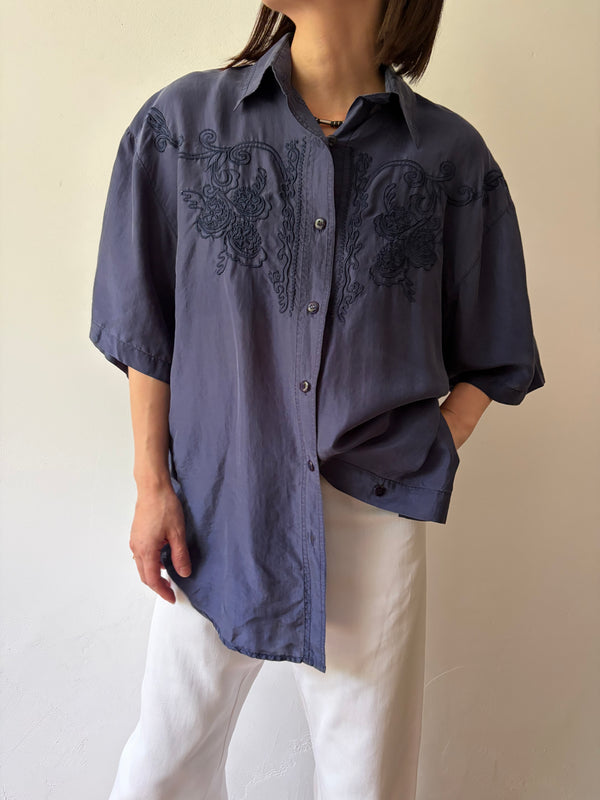 Silk Embroidered Blouse.