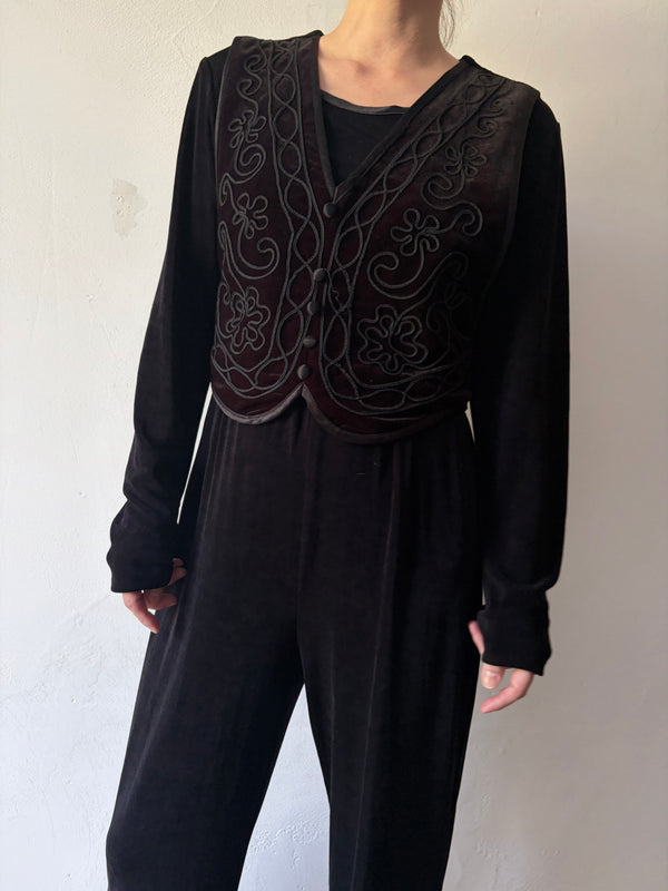 90's Vest-Detail Jumpsuit