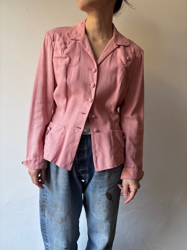 40's Koret California Covered Button Jacket.