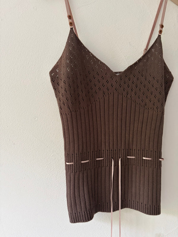Brown Knit Top.