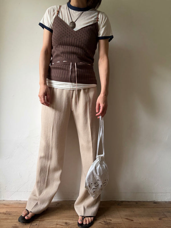 Brown Knit Top.