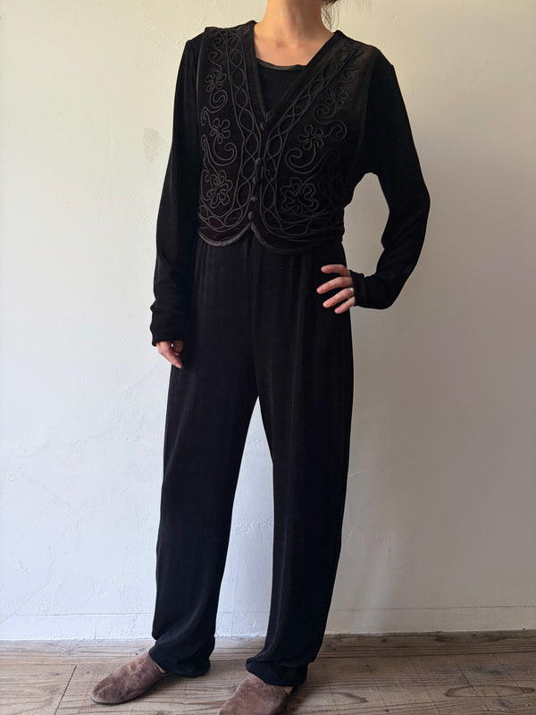 90's Vest-Detail Jumpsuit