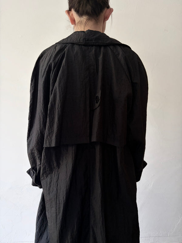 80's-90's Nylon Black Coat