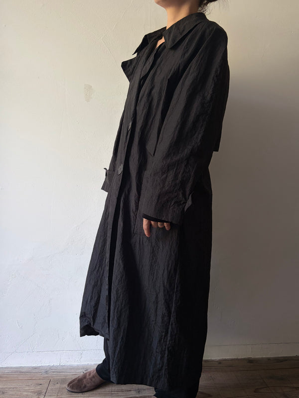 80's-90's Nylon Black Coat