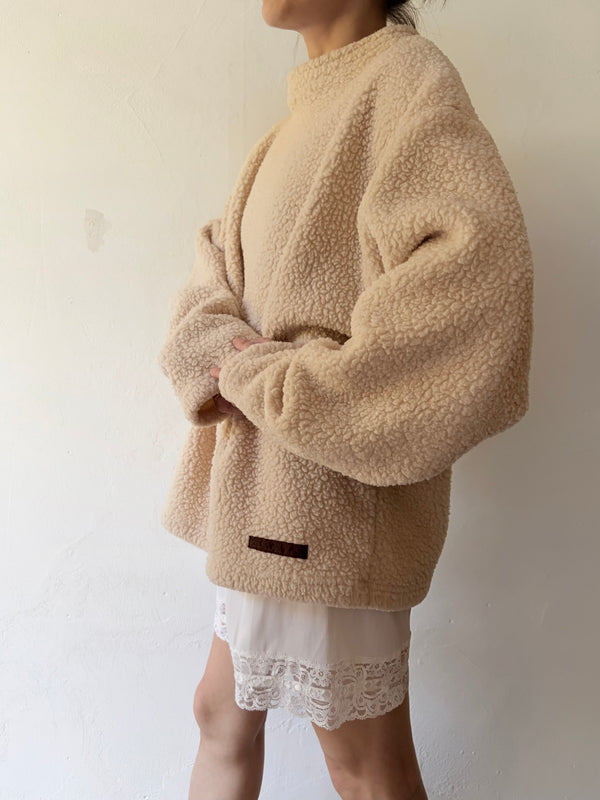 White Fleece Pull Top