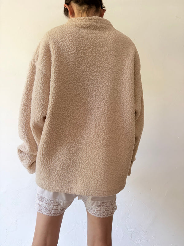 White Fleece Pull Top