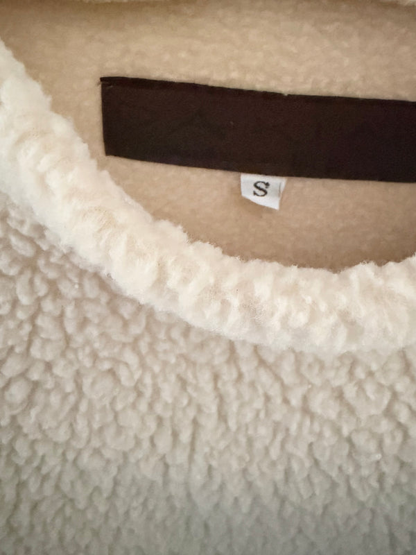 White Fleece Pull Top