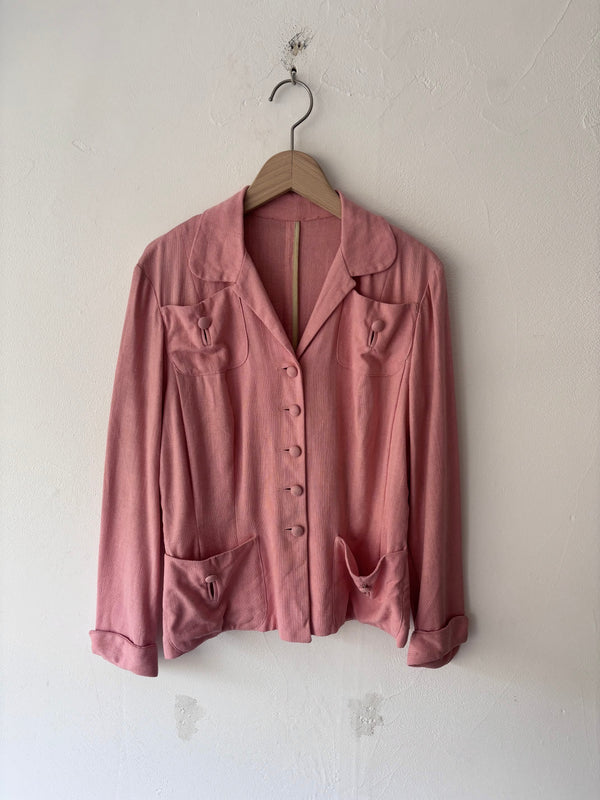 40's Koret California Covered Button Jacket.