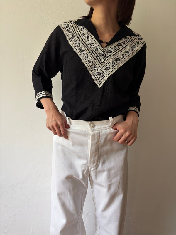 60's-70's Patio Fashions Black Top.