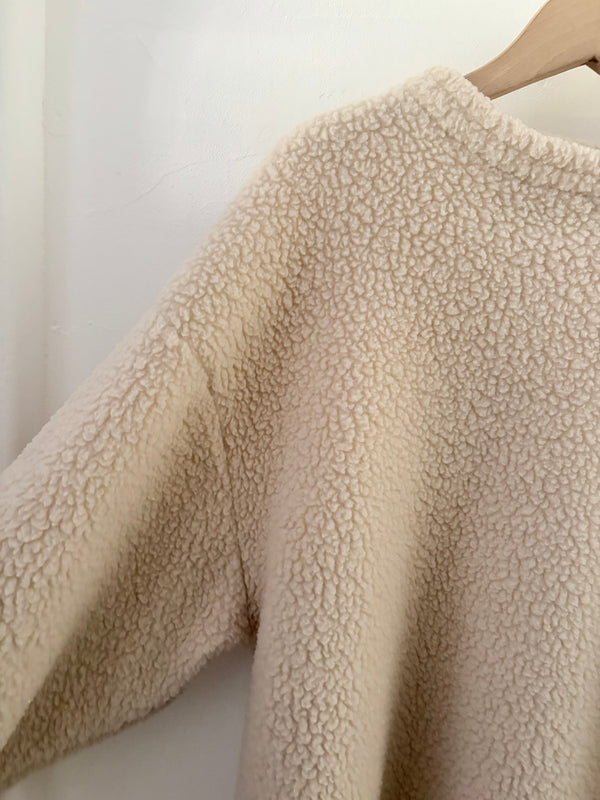 White Fleece Pull Top
