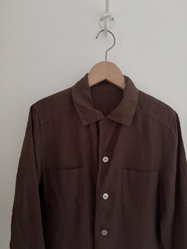 Brown Linen Blouse.