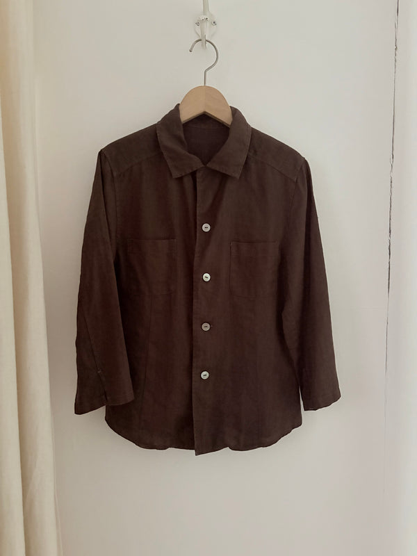 Brown Linen Blouse.
