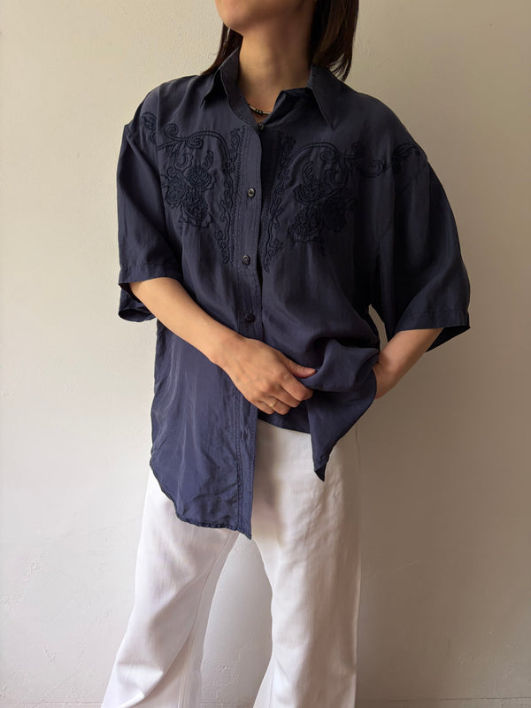 Silk Embroidered Blouse.