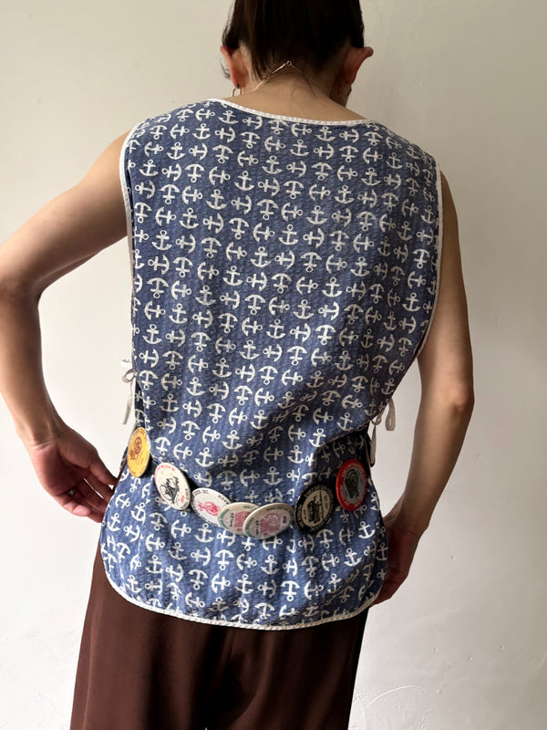 60's-70's Anchor Motif Blouse