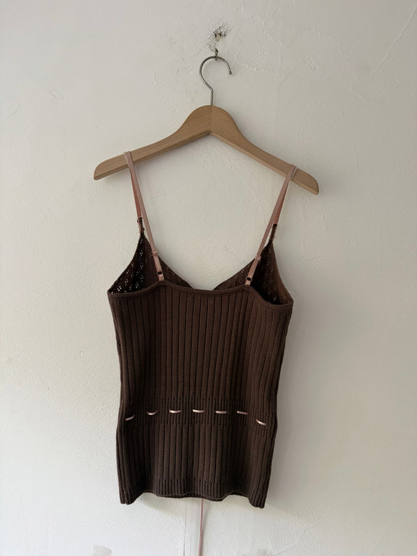 Brown Knit Top.
