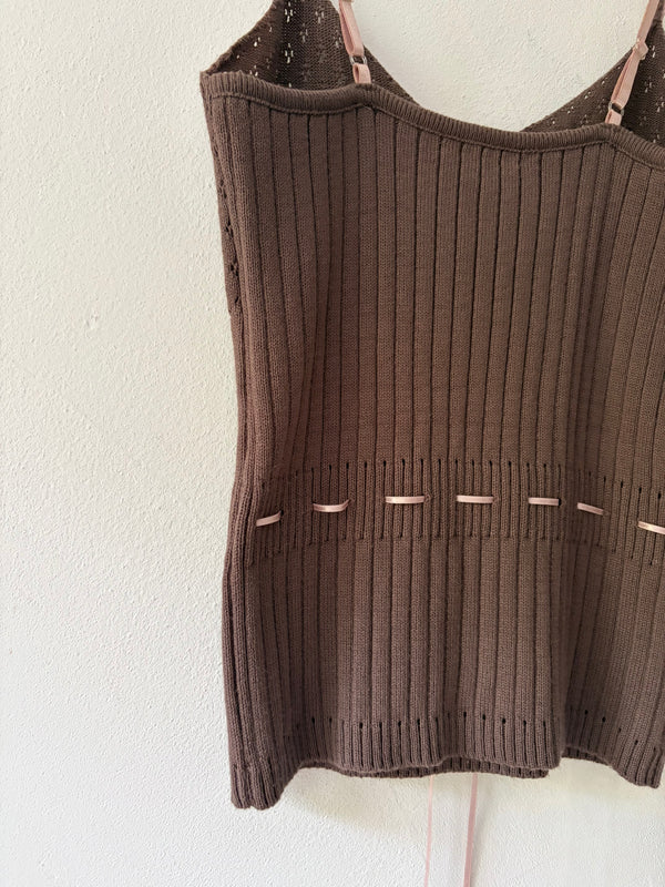 Brown Knit Top.