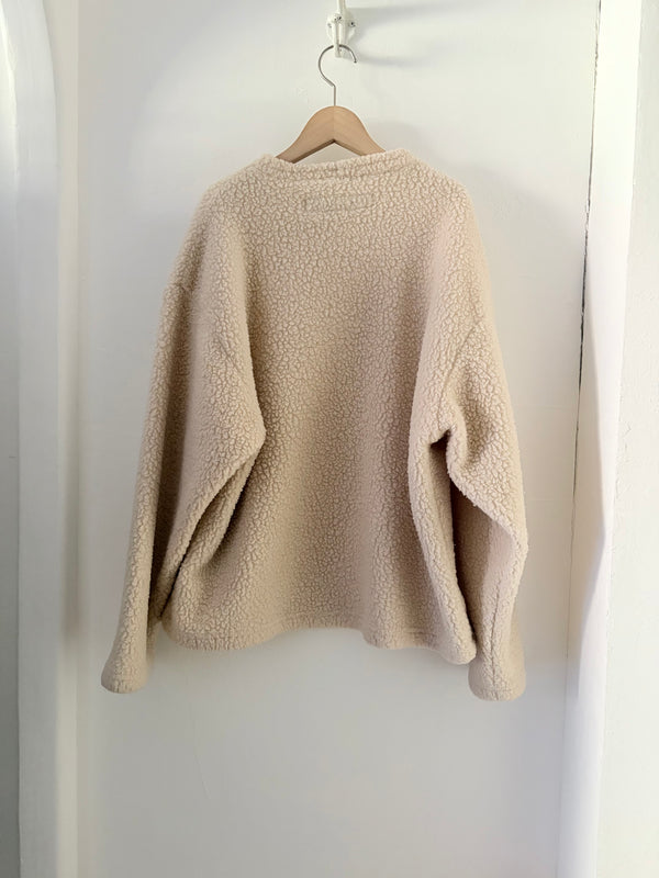 White Fleece Pull Top