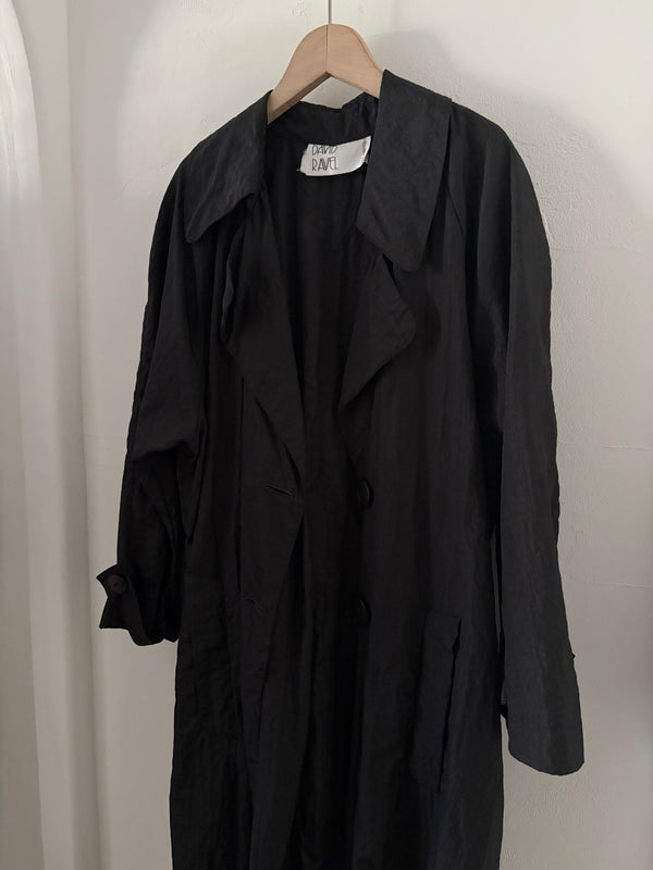 80's-90's Nylon Black Coat