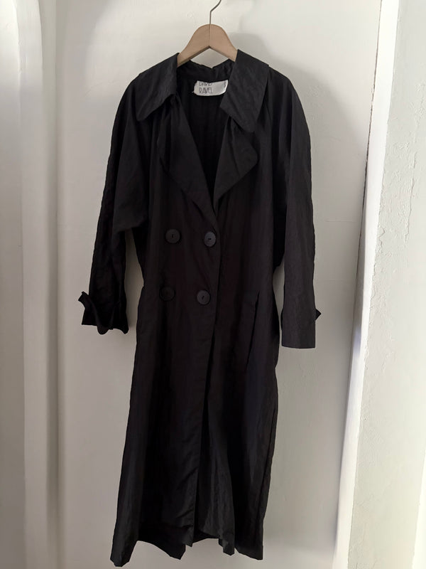 80's-90's Nylon Black Coat
