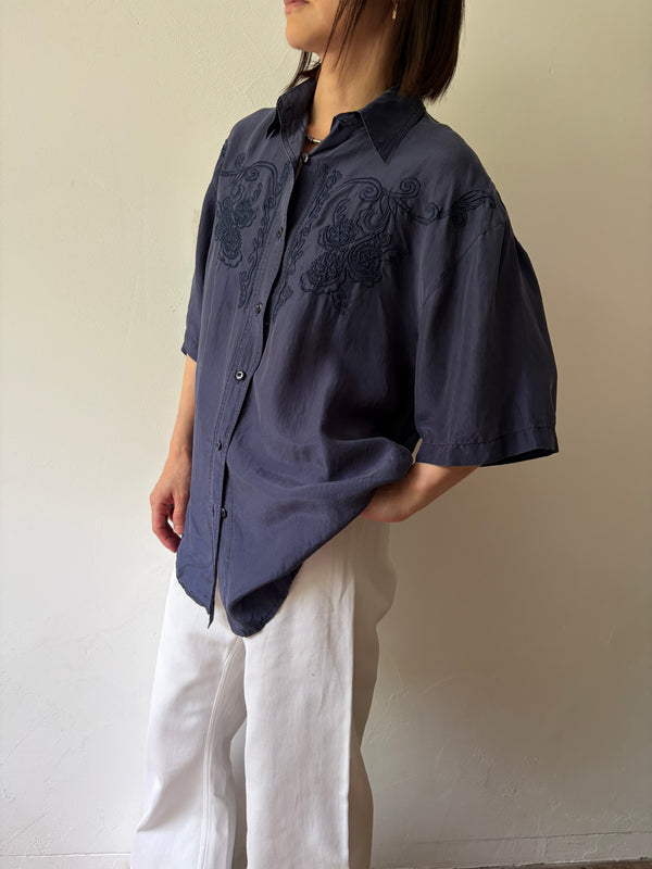 Silk Embroidered Blouse.