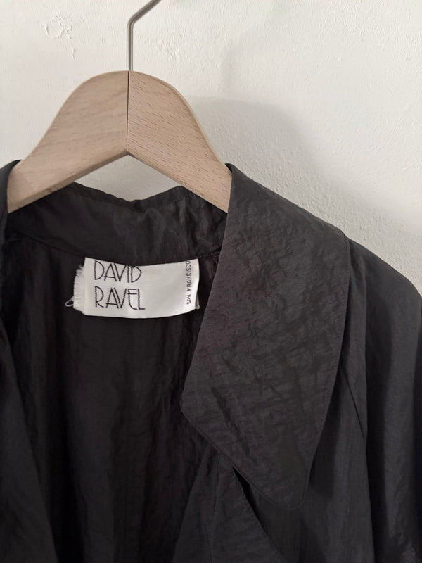 80's-90's Nylon Black Coat
