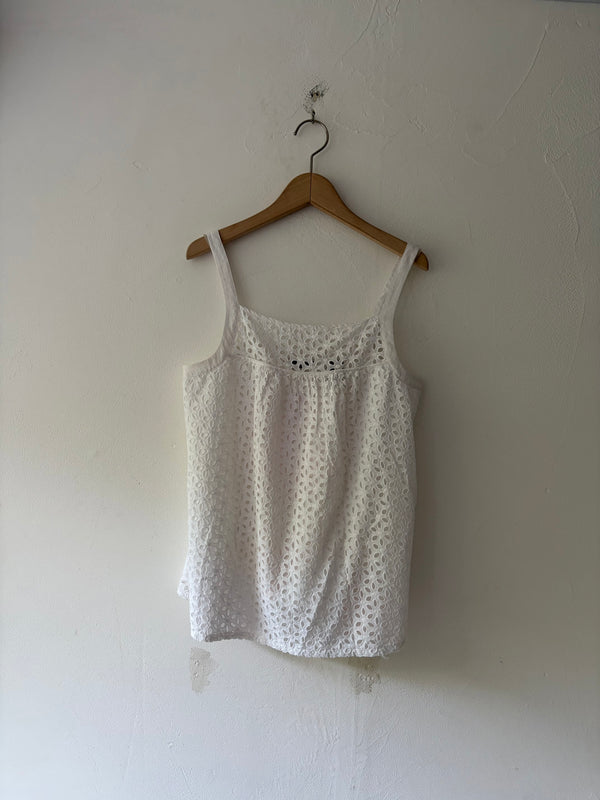 White Eyelet Lace Top.
